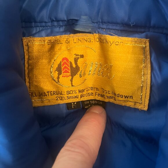 Vintage 60s 70s Camel Down Goose Down Puffer Vest - Picture 3 of 7